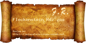 Fleckenstein Rózsa névjegykártya