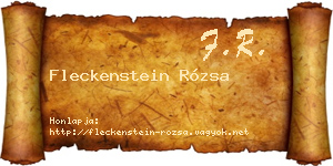 Fleckenstein Rózsa névjegykártya